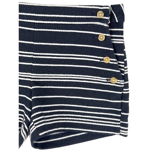 Banana Republic Womens Shorts Size 2 Striped Sailor Button High Waist - Picture 4 of 13